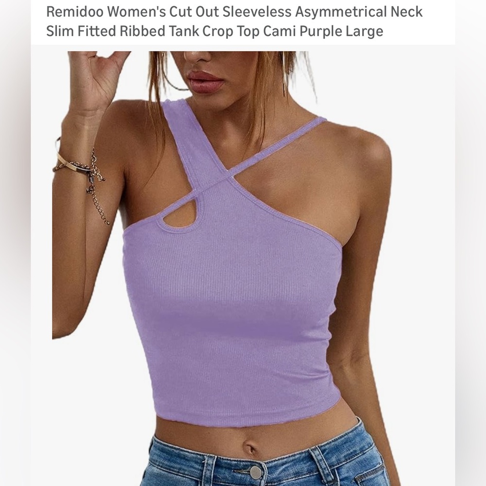 Women's Purple One-Shoulder Top